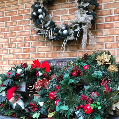 Five Indoor/Outdoor Holiday Wreaths  -Lot 209