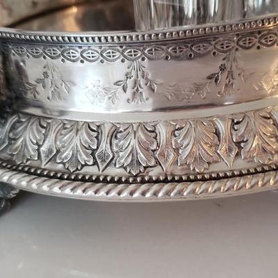 Antique silver plate serving dish made in england