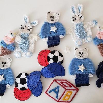 Collection miniature patches hand crocheted