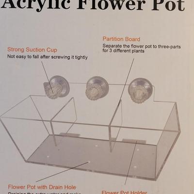 NEW Acrylic Window Flower Pot