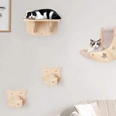 VENIBOBO Cat Hammock Wall Mounted Cat Shelves with Perches and Two Scratching Posts for Climbing Playing and Sleeping, Modern Indoor...