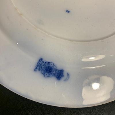 Doulton Burslem Madres Flow Blue Large Platter & Plates