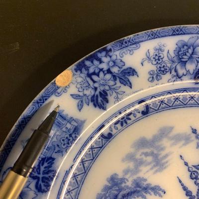 Doulton Burslem Madres Flow Blue Large Platter & Plates