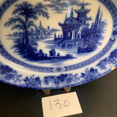 Doulton Burslem Madres Flow Blue Large Platter & Plates