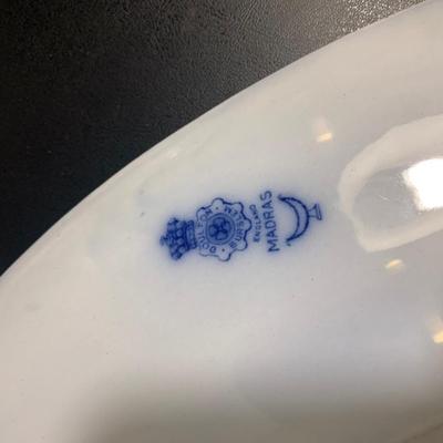Doulton Burslem Madres Flow Blue Large Platter & Plates
