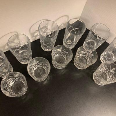 12 Gorham Crystal Tall & Short Cocktail & Rock Glasses