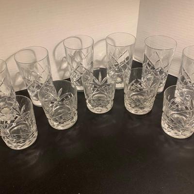 12 Gorham Crystal Tall & Short Cocktail & Rock Glasses