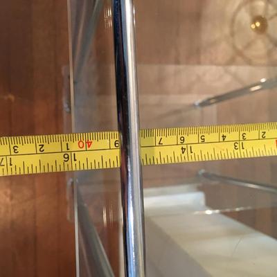 Chrome and glass shelf unit