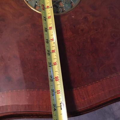 Antique table with Scene insert under glass overlay