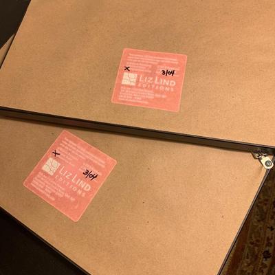 PAIR Signed Asian Framed Sketches / Woodblocks