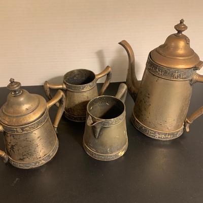 Antique Silver Plate Tea Set Lot