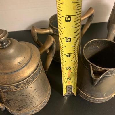 Antique Silver Plate Tea Set Lot