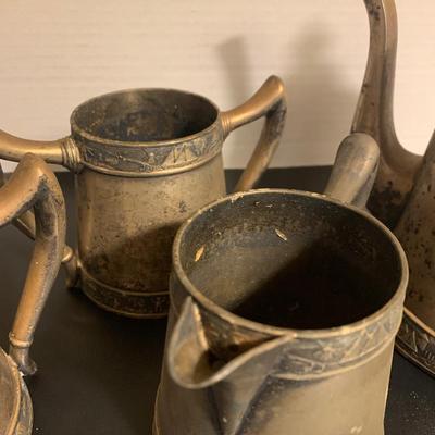 Antique Silver Plate Tea Set Lot