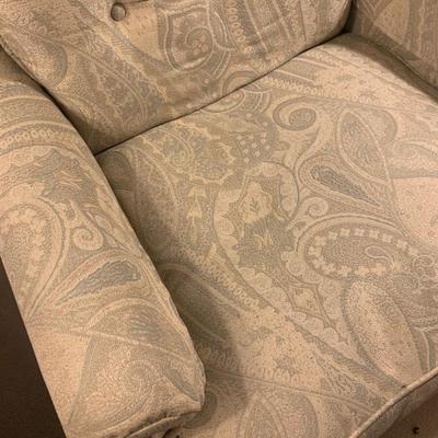 Beige Paisley Floral Upholstered Chair