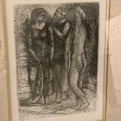 The Three Graces by Pablo Picasso - Numbered Lithograph- Framed / Matted Art Collectors Guild