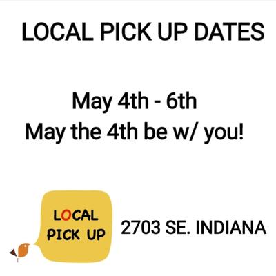 PLEASE READ FOR INFORMATION ABOUT LOCAL PICKUP