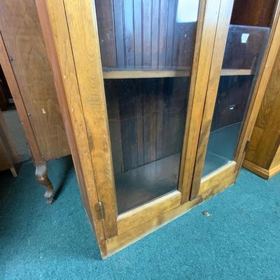 Lot 024 | Pine Bookcase with Glass Doors