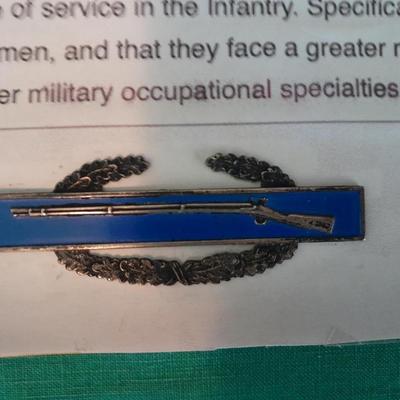 Sterling Silver Combat Infantryman Badge U,S. Army Combat Infratryman WW11