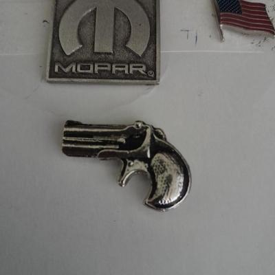 Hat pins / Lapels, The best things in life, Mopar, Pistols, and the America flag, belt buckle & more