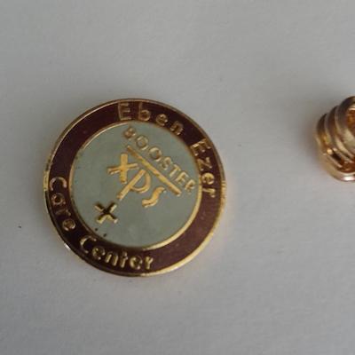 Wooden box with Lapel pins, and other assorted Jewelry