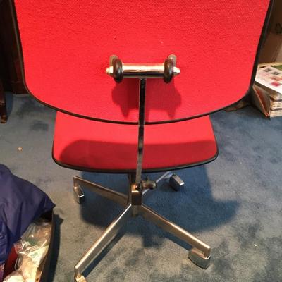 Red Office chair with wheels made in Denmark!