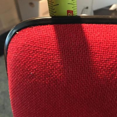 Red Office chair with wheels made in Denmark!