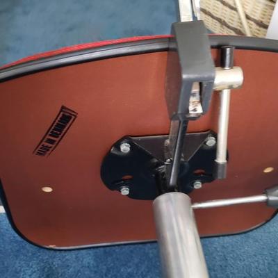 Red Office chair with wheels made in Denmark!