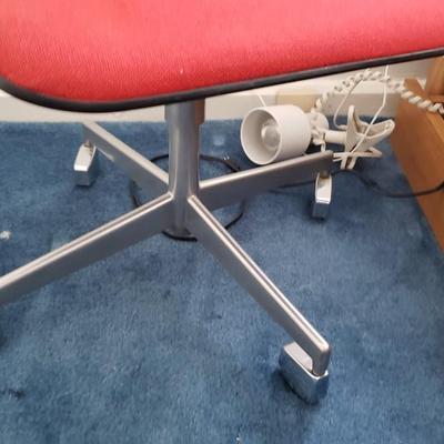 Red Office chair with wheels made in Denmark!