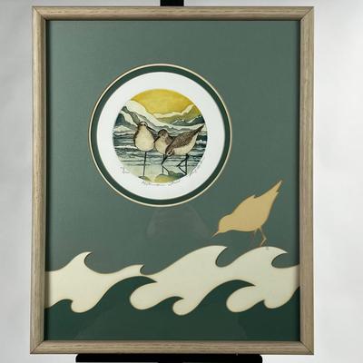 1313 Pair of Sandpiper Lithograph with Custom Nautical Mat Signed & Numbered