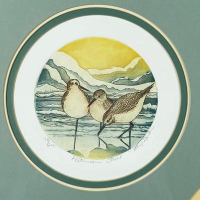 1313 Pair of Sandpiper Lithograph with Custom Nautical Mat Signed & Numbered