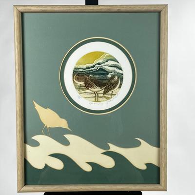 1313 Pair of Sandpiper Lithograph with Custom Nautical Mat Signed & Numbered