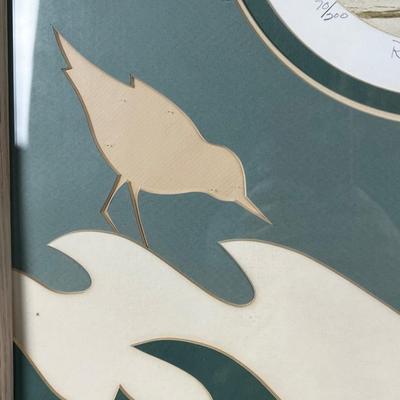 1313 Pair of Sandpiper Lithograph with Custom Nautical Mat Signed & Numbered