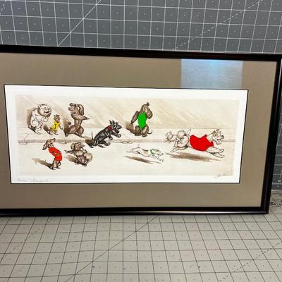BORIS O'KLEIN ART PRINT DIRTY DOGS SERIES Reviens Chouquette signed