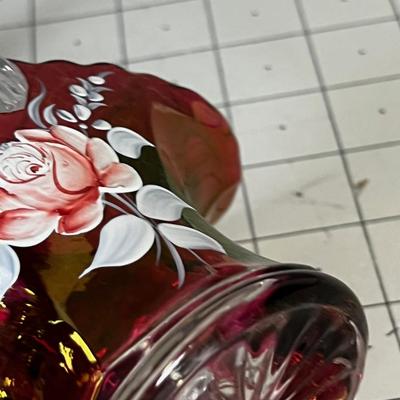 Westmoreland Cranberry Glass Brides Basket