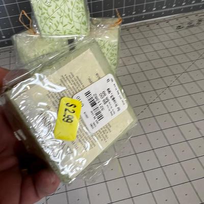 4 Cube Candles, Green 