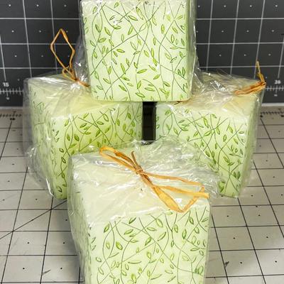 4 Cube Candles, Green 