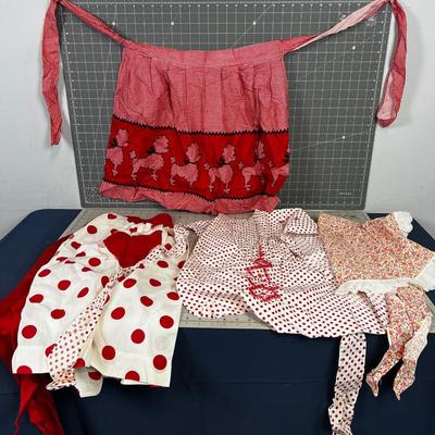 STATEMENT APRONS:  Poodle, (2) Polk-A-Dots and a  Chintz