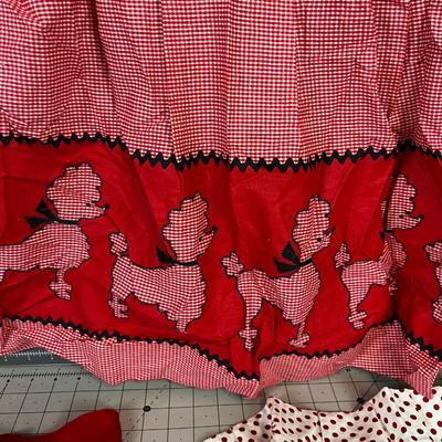 STATEMENT APRONS:  Poodle, (2) Polk-A-Dots and a  Chintz