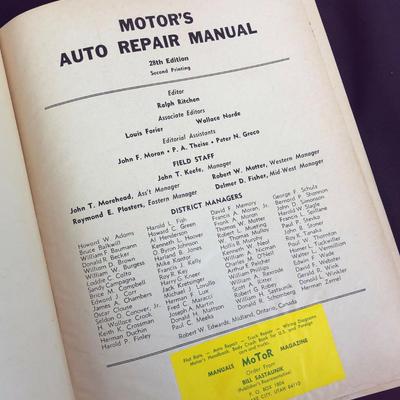 1965 MOTOR'S AUTO REPAIR MANUAL 1958-65 MODELS