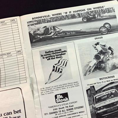 1980 BONNEVILLE RACEWAYS PROGRAM SALT LAKE VALLEY RACING vintage motor sports