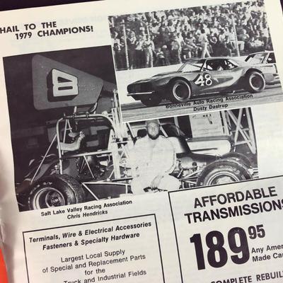 1980 BONNEVILLE RACEWAYS PROGRAM SALT LAKE VALLEY RACING vintage motor sports