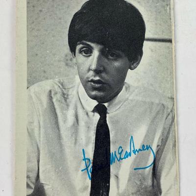 PAUL McCARTNEY THE BEATLES FRAMED PHOTO CARD 1960s 