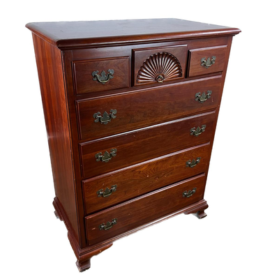 1317 Vintage Kling Factories 1960s Chippendale Cherry Dresser