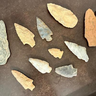 Indian Artifact Spearhead Arrowhead Lot