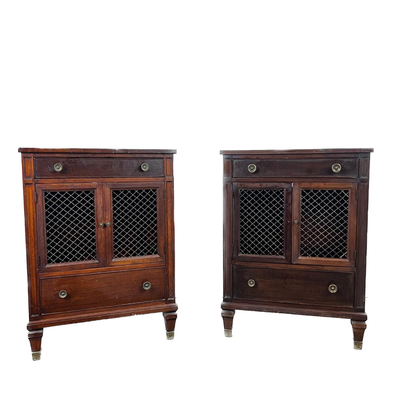 1322 Pair of Kindel French Regency Style Belvedere Nightstands