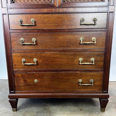 1323 Antique Kindel French Regency Style Belvedere Dresser