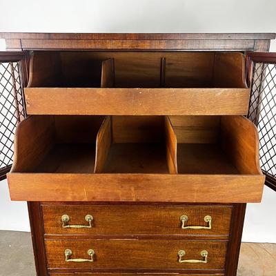 1323 Antique Kindel French Regency Style Belvedere Dresser