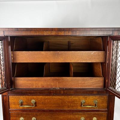 1323 Antique Kindel French Regency Style Belvedere Dresser