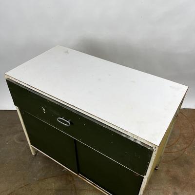 1325 Mid Century Modern Herman Miller Steel Frame Laminated Dresser Cabinet