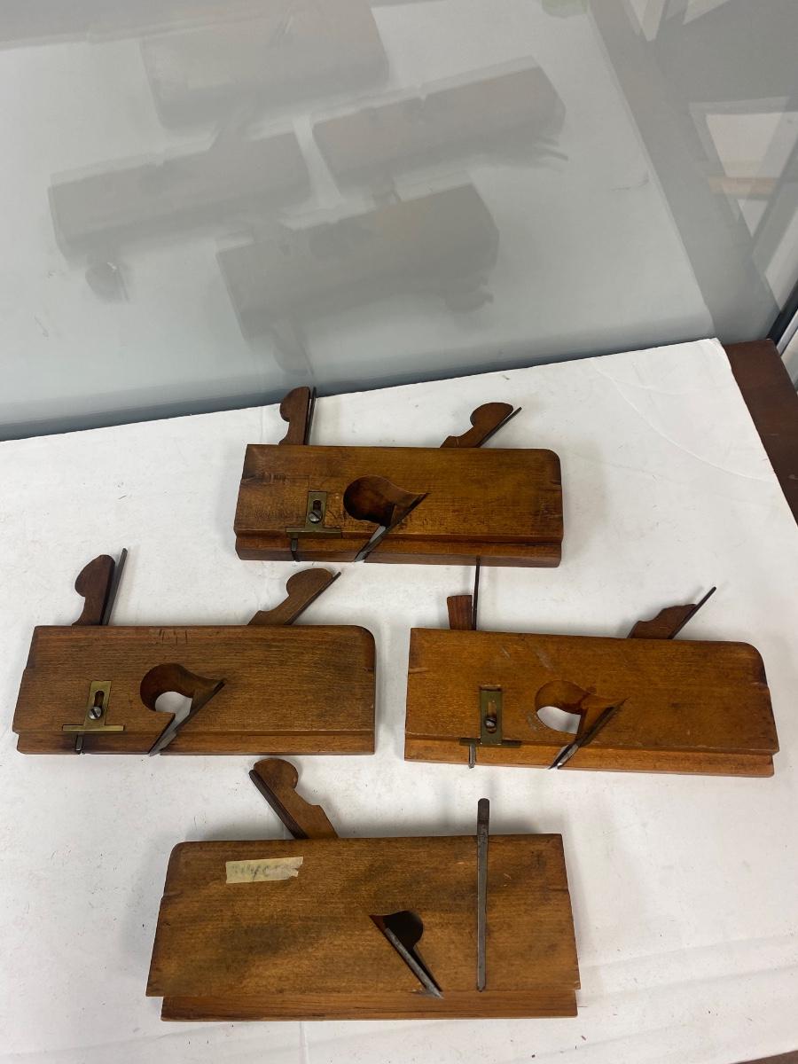 Lot of 4 Antique Wood Dado Hand Planes Woodworking Joint Planer Tool